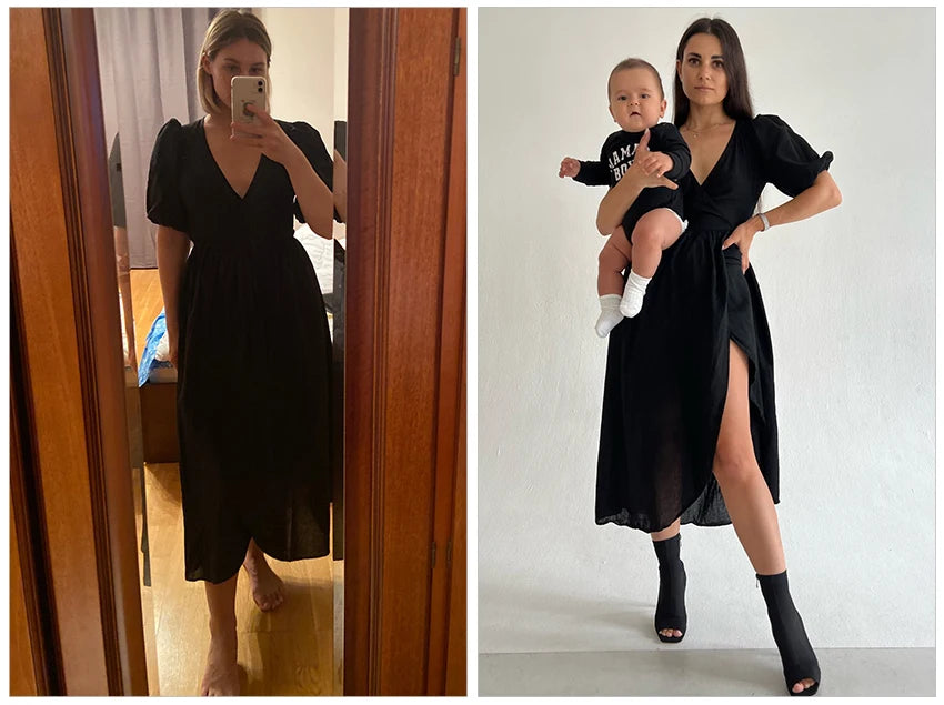 Slim Long Wrap Dress
