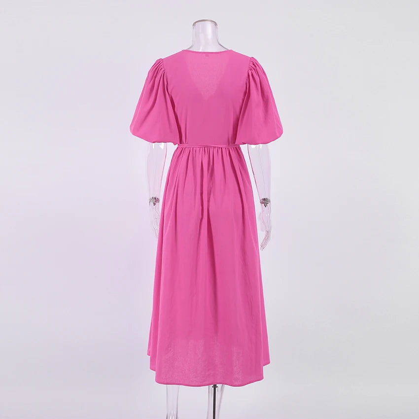 Slim Long Wrap Dress