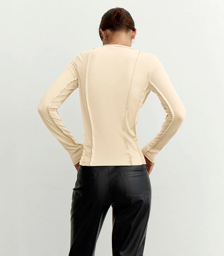 Casual White Long Sleeve Korea Style