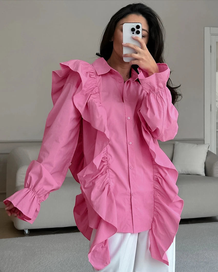 Pink Frilled Blouses