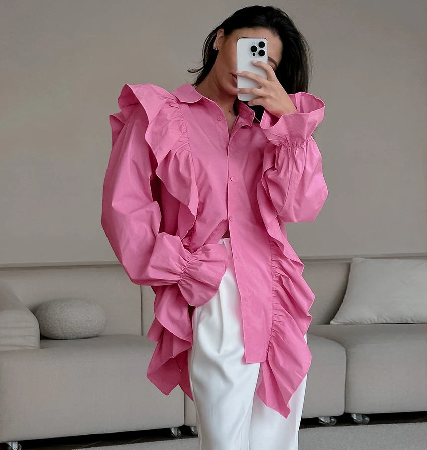 Pink Frilled Blouses